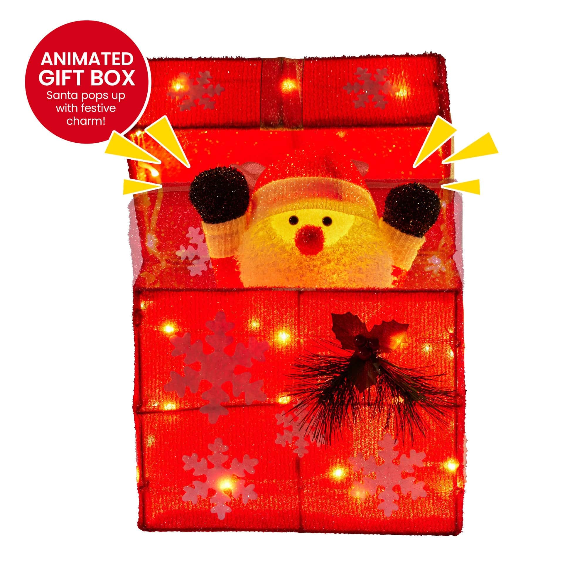 Animated Santa Gift Box LED Christmas Tree Decoration Xmas Ornament - photo 4