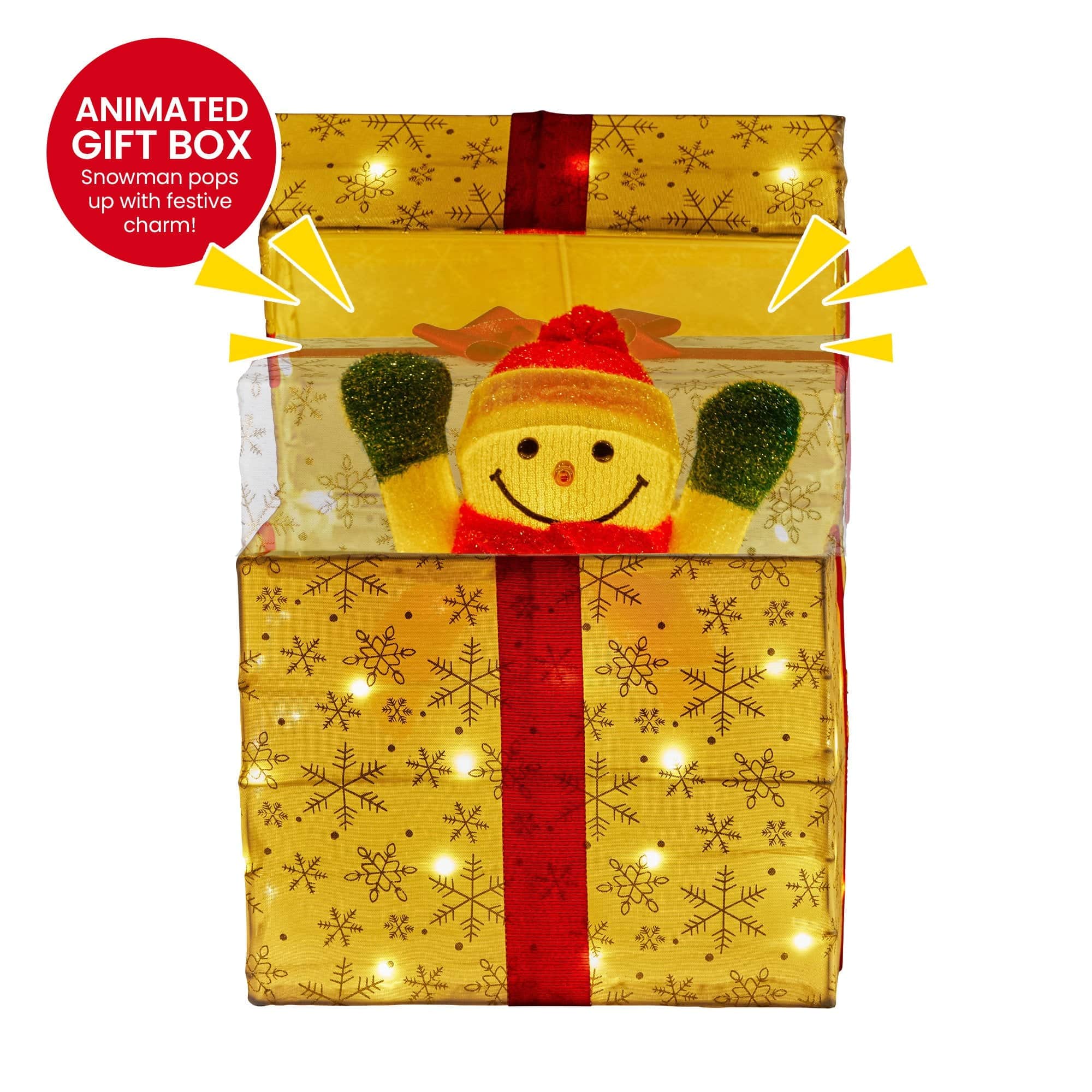 Animated Snowman in a Gift Box LED Christmas Tree Decoration Ornament Lights Xmas - photo 4