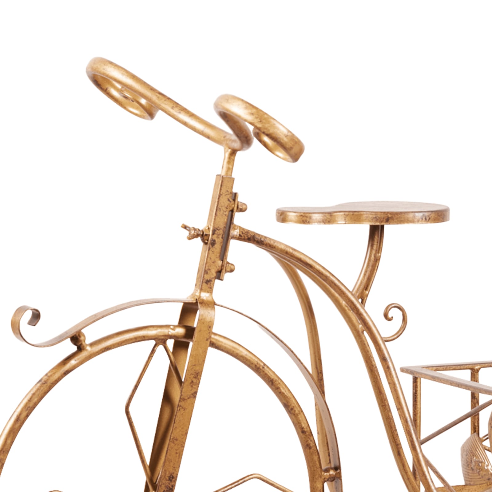 Antique Gold Bicycle Display Metal Christmas Decor, Gold colour