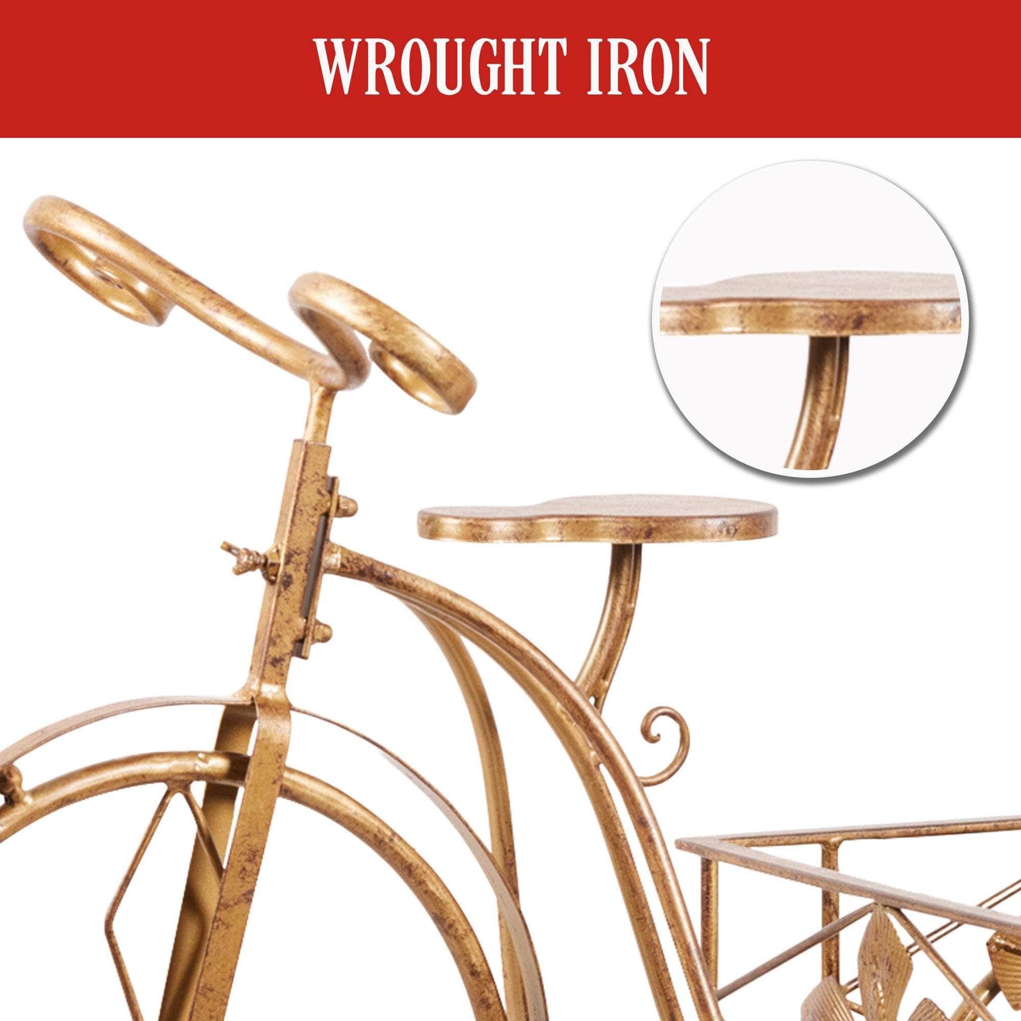 Antique Gold Bicycle Display Metal Christmas Decor | Gold colour