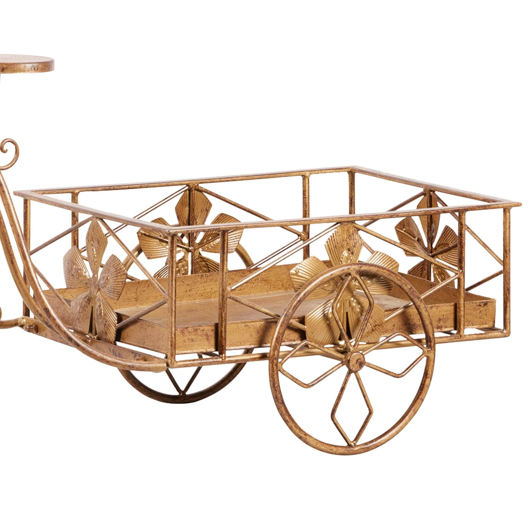 Antique Gold Bicycle Display Metal Christmas Decor | Metal finish