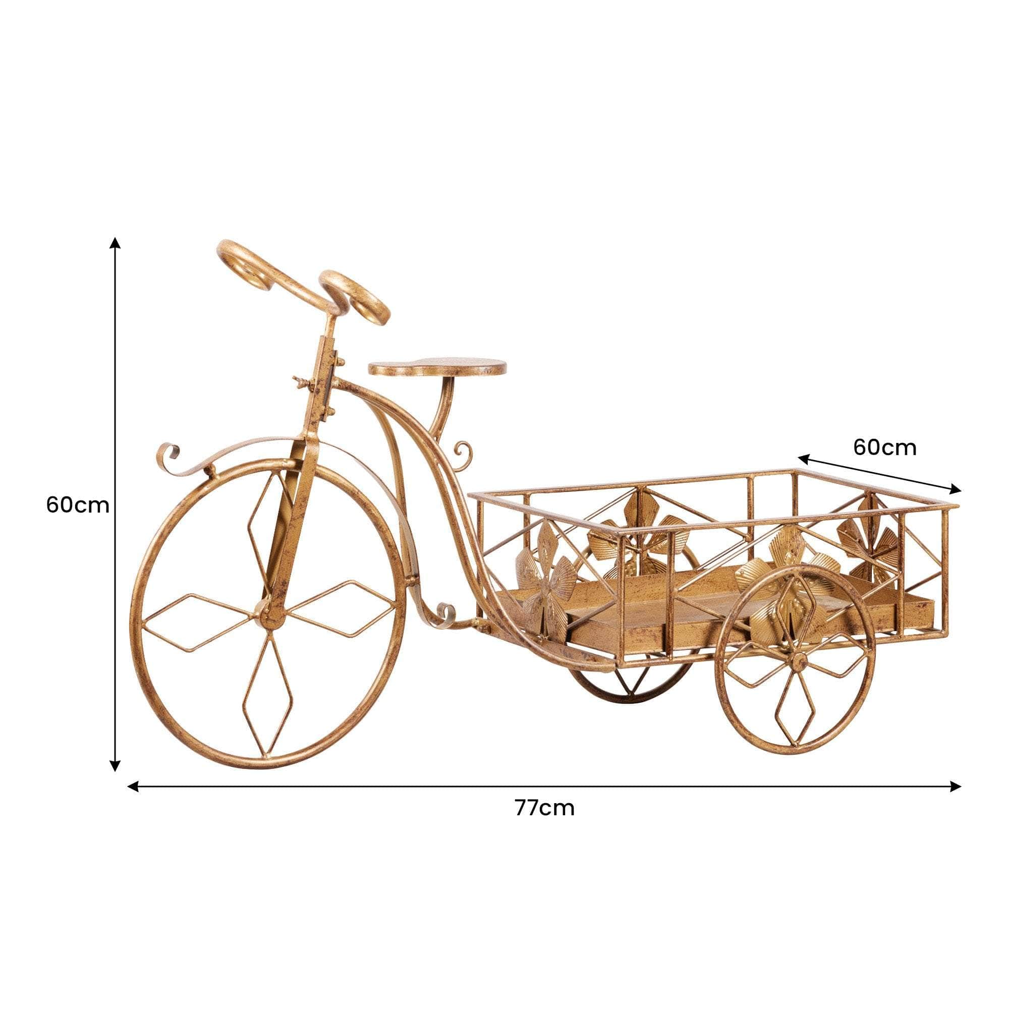 living other - Antique Gold Bicycle Display Metal Christmas Decor