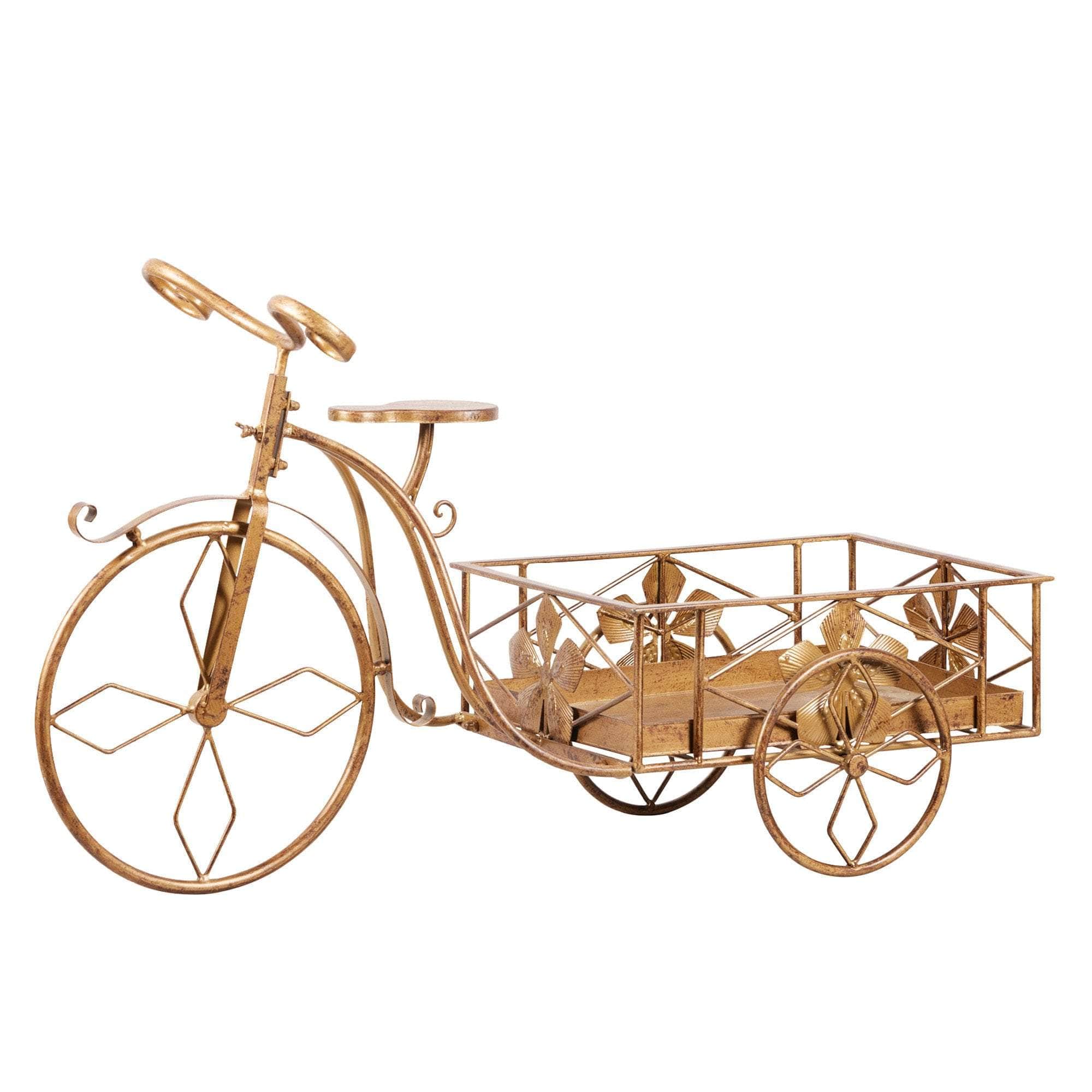 Gold colour - Antique Gold Bicycle Display Metal Christmas Decor