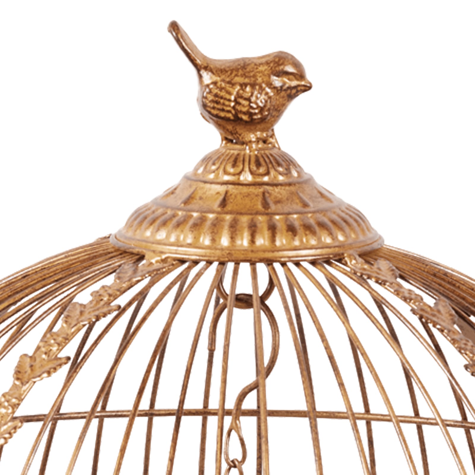 Antique Gold Bird Cage Display Metal Christmas Decor, Gold colour