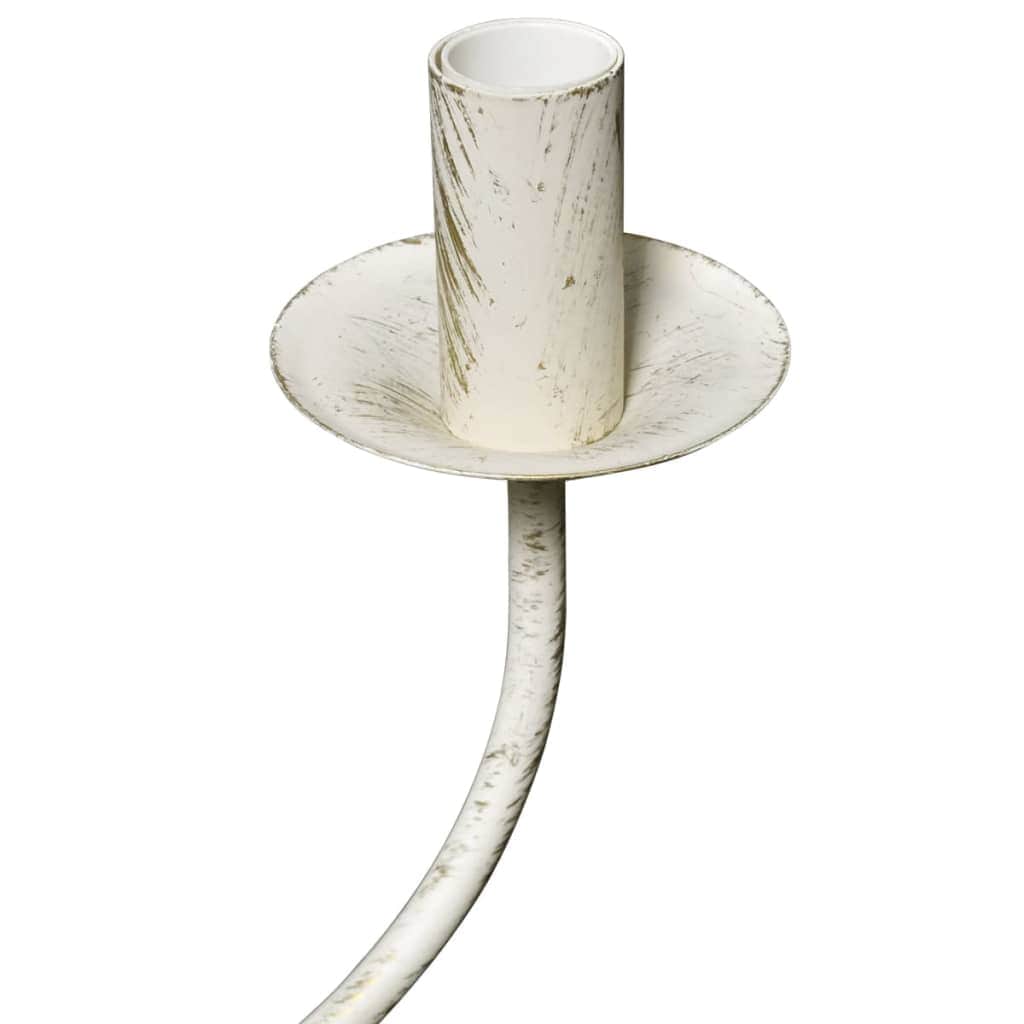 Antique White Metal Chandelier 8 Bulbs