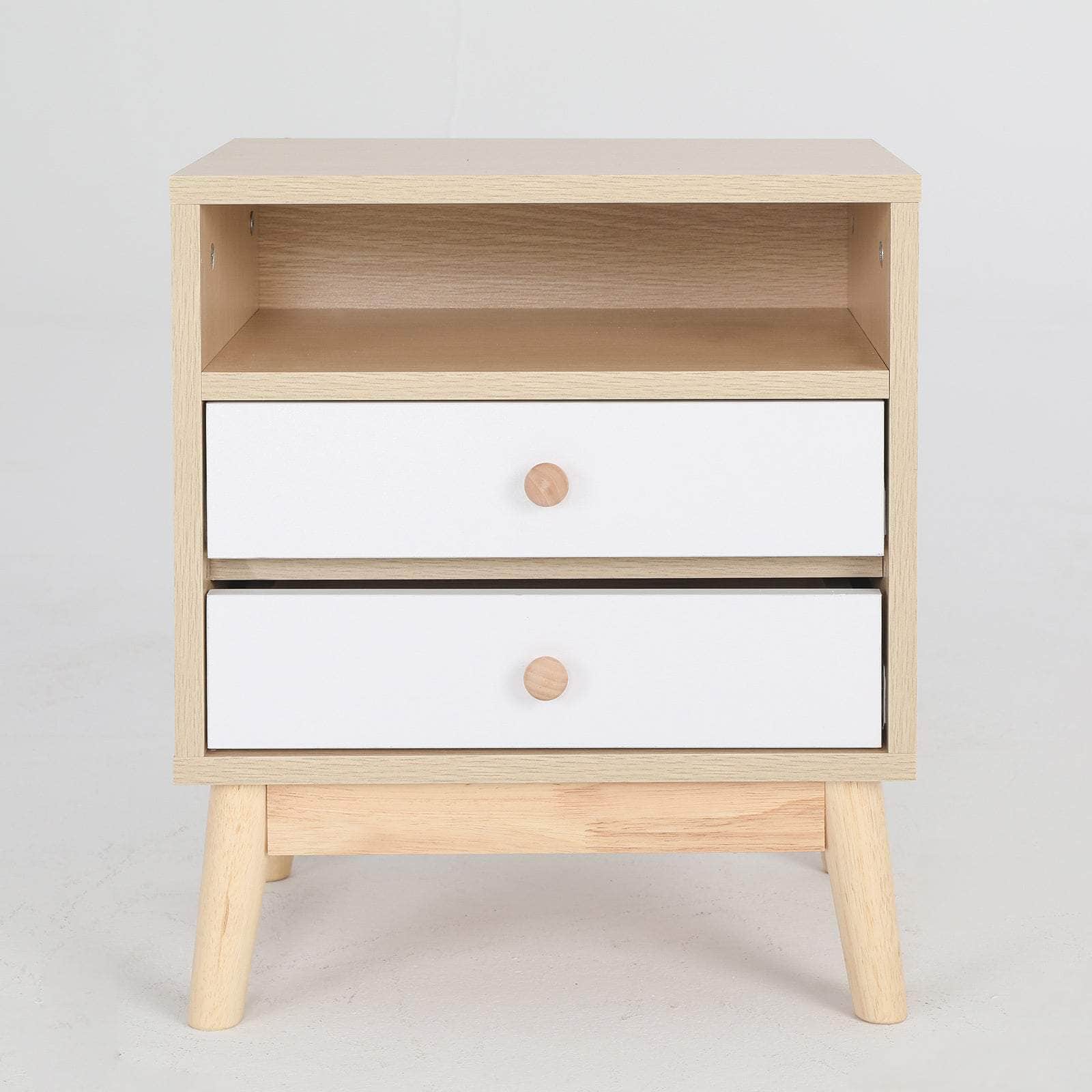 Anya White/Oak Bedside Storage