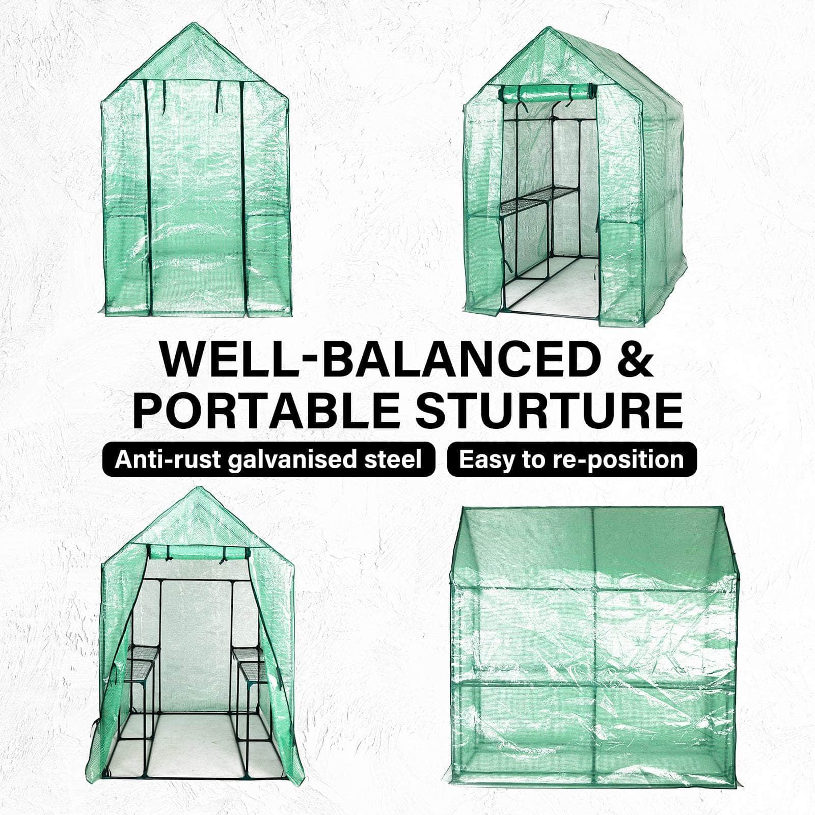 Apex 1.9X1.2X1.9M Garden Greenhouse Walk-In Shed Pe