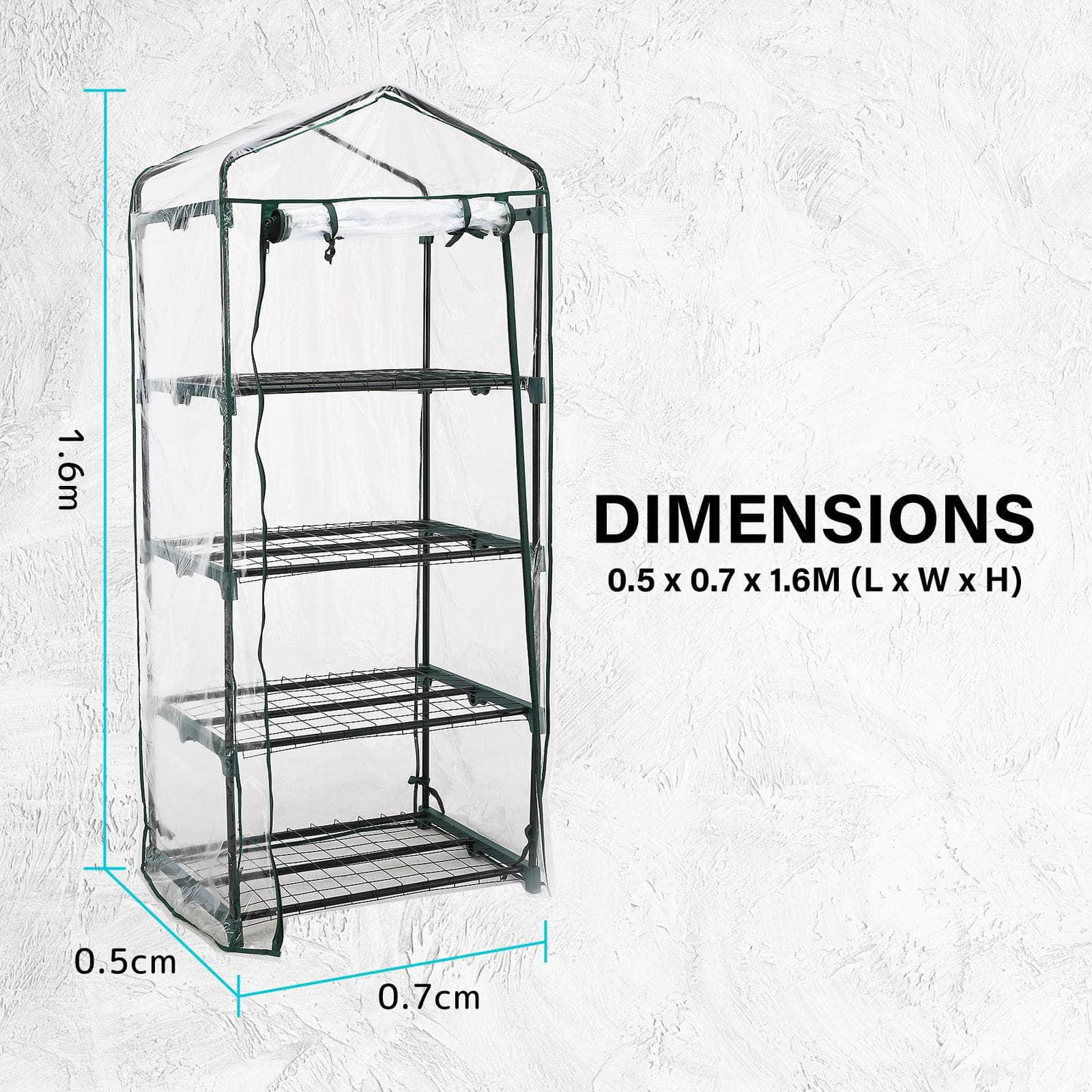 Apex Mini Garden Greenhouse Shed Pvc 4 Tier