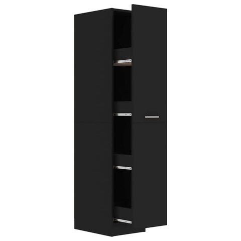 Apothecary Cabinet Black Engineered Wood