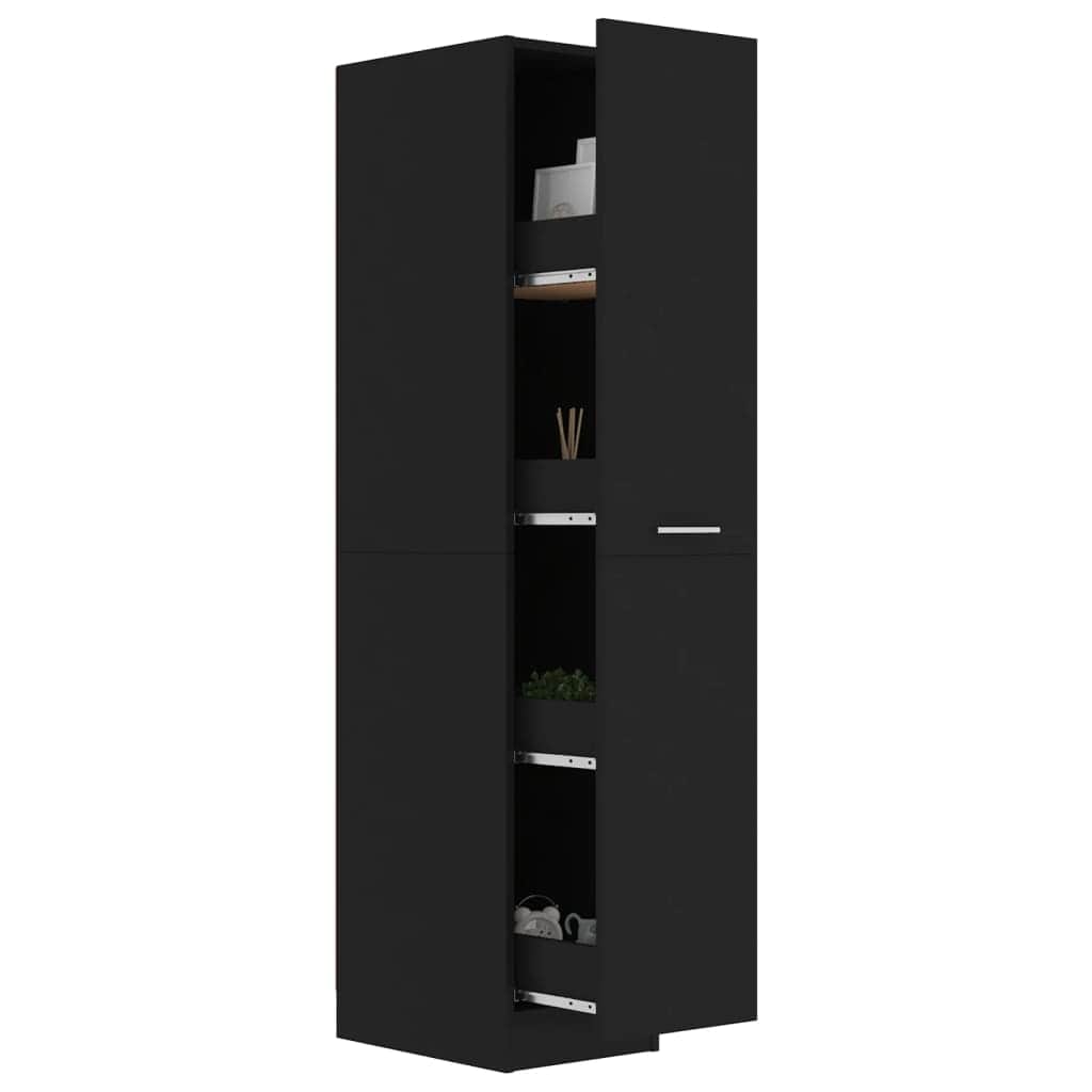Apothecary Cabinet Black Engineered Wood