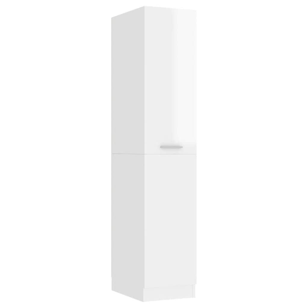 Apothecary Cabinet High Gloss White Engineered Wood
