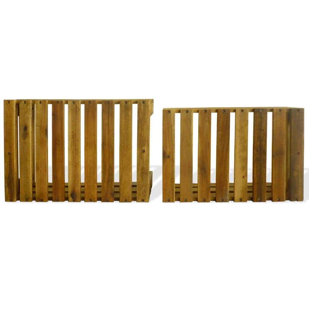 Apple Crates 2 pcs Solid Acacia Wood - Simple deals
