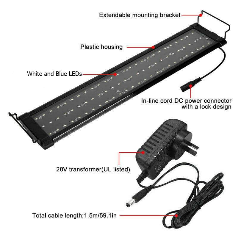 Aquarium LED Bar Lamp: 60cm Full Spectrum