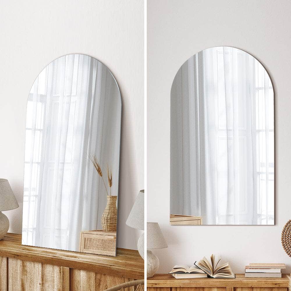 Arched Wall Mirrors 86x50cm Frameless