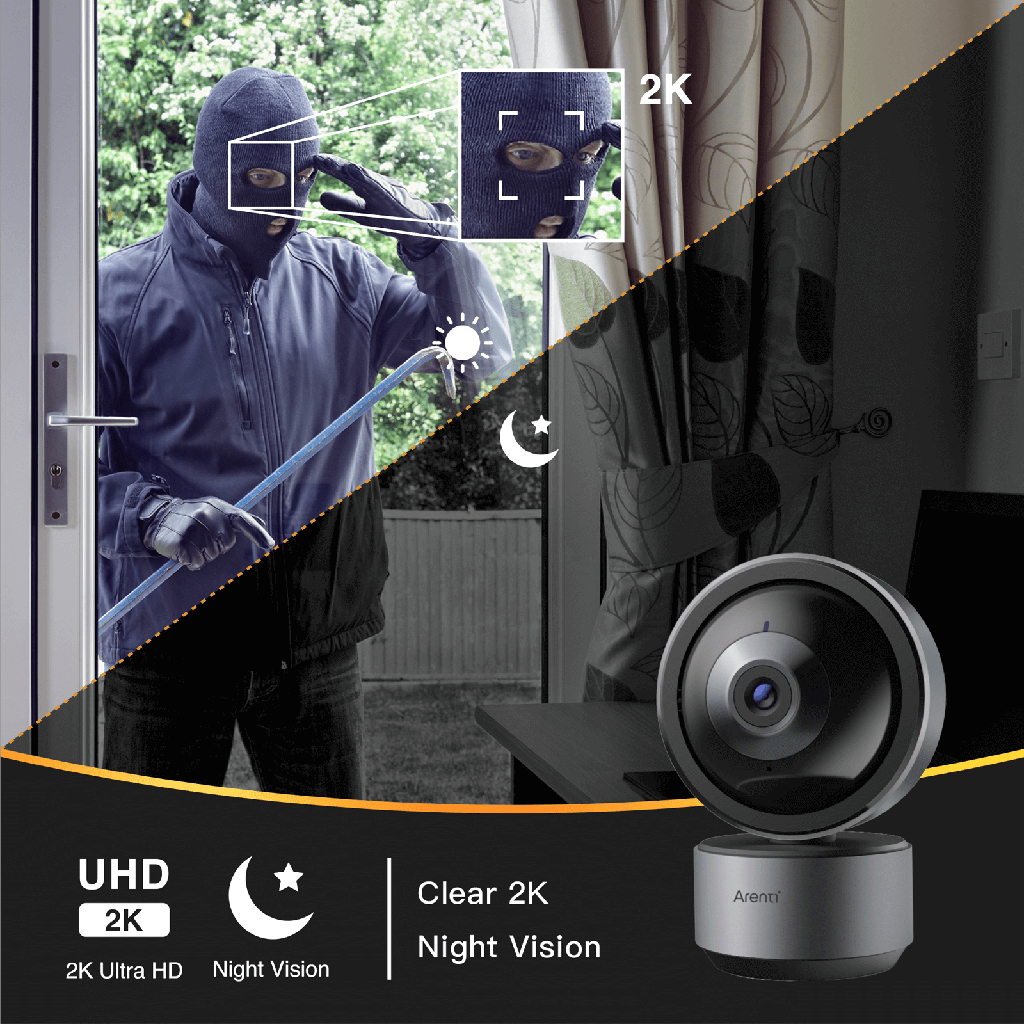 Arenti 2K Indoor Pan & Tilt Security Camera Dome1
