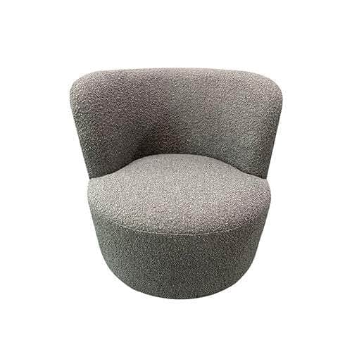 Arm Chair Fabric Upholstery Dark Grey Colour Wooden Foam Rotating Metal
