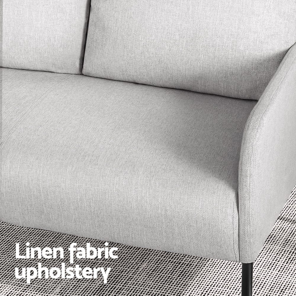 Armchair Lounge Chair Accent Chair Single Sofa Grey Linen Fabric, Arm Chairs & Recliners