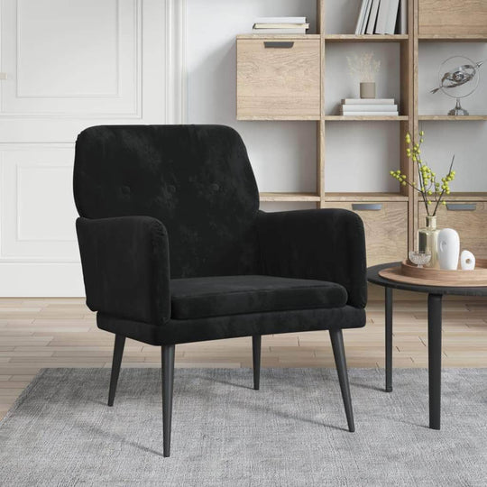 Armchair Black Velvet - Arm Chairs, Recliners & Sleeper Chairs