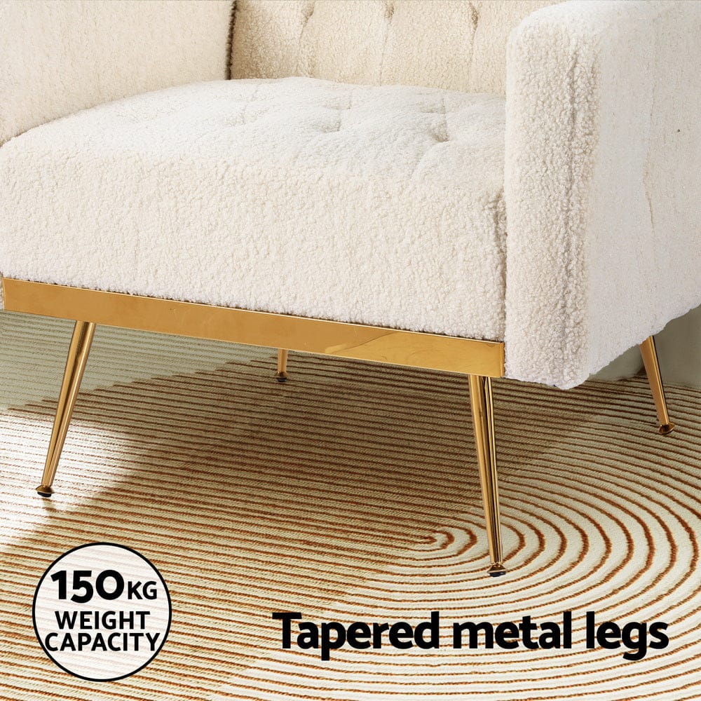 Armchair Boucle Beige Nicole with Arm Chairs & Recliners