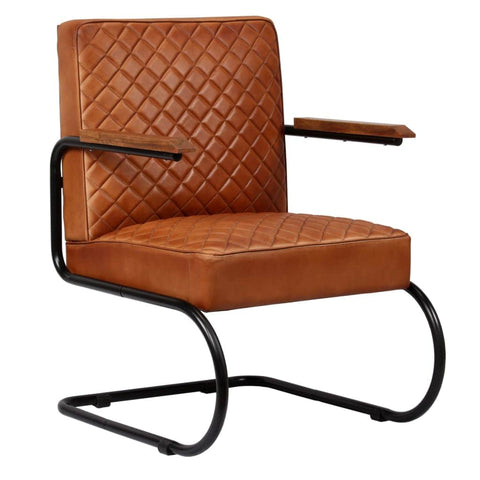 Armchair Light Brown Genuine Leather