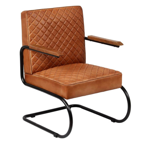 Armchair Light Brown Genuine Leather