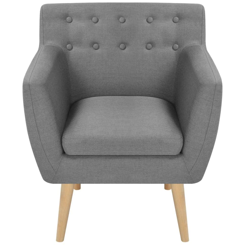 Armchair Light Grey Fabric