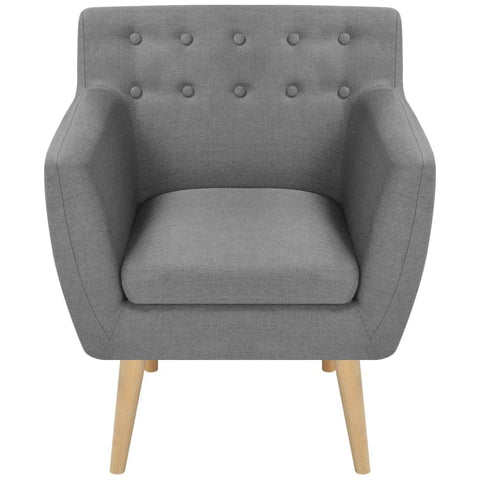 Armchair Light Grey Fabric