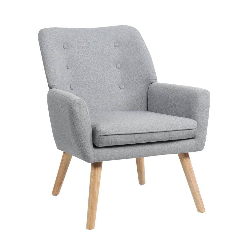 Armchair Linen Fabric Beige