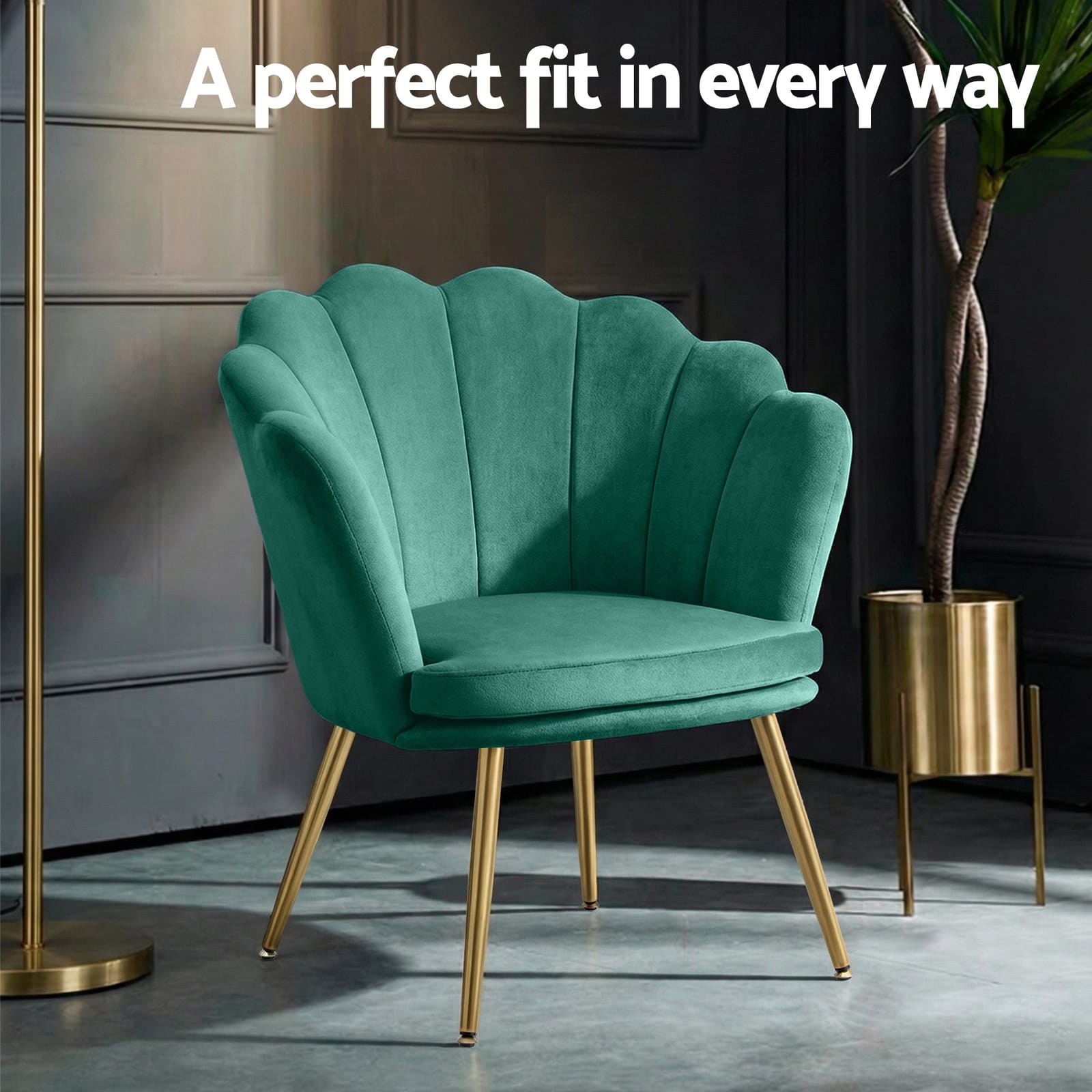 Armchair Callista Velvet Green Lounge Chair Upholstered Seating | Velvet finish