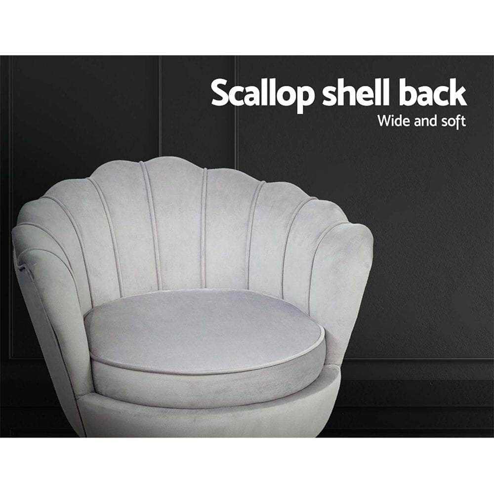 Armchair Lounge Chair Accent Armchairs Retro Single Sofa Velvet Grey