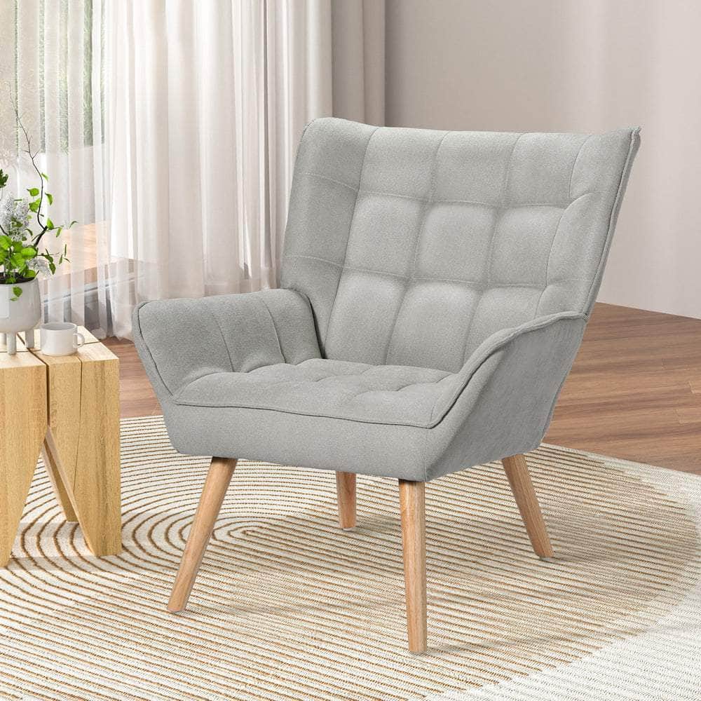 Armchair Lounge Chair Accent Chairs Sofa Linen Fabric Cushion Seat