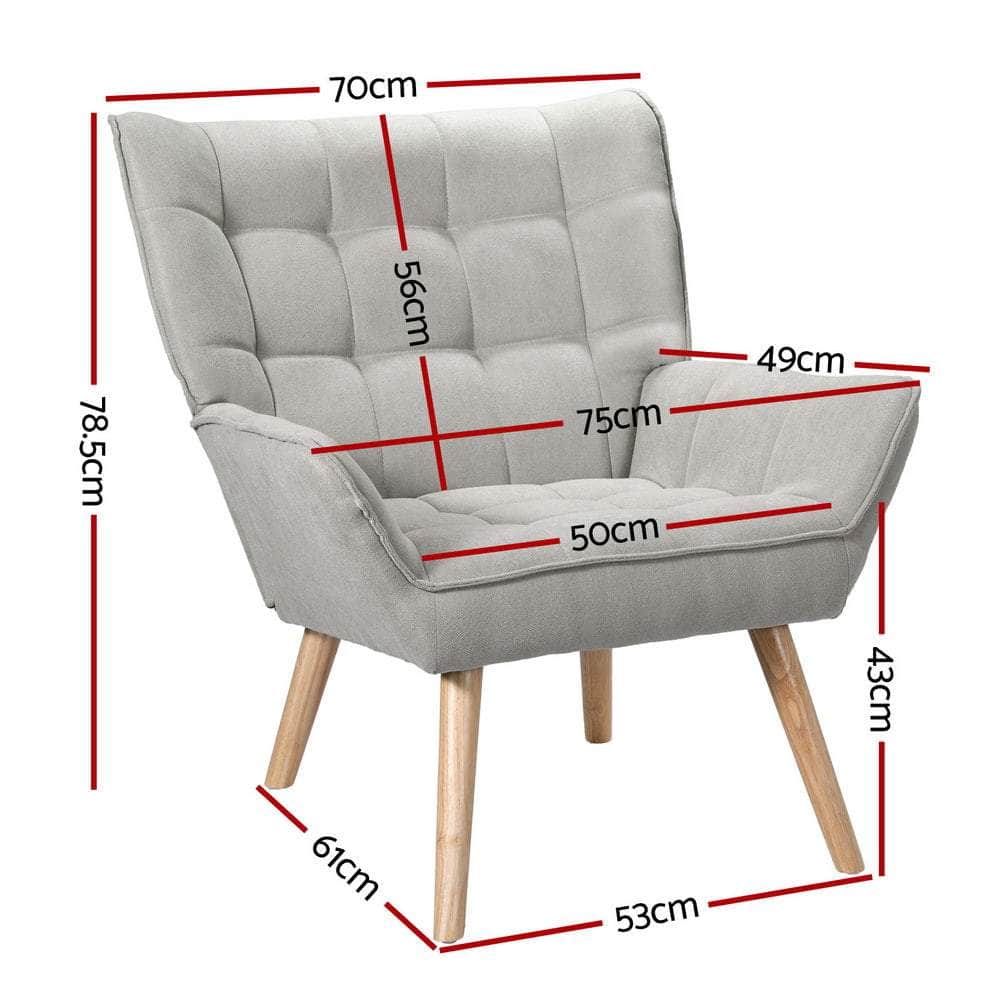 Armchair Lounge Chair Accent Chairs Sofa Linen Fabric Cushion Seat