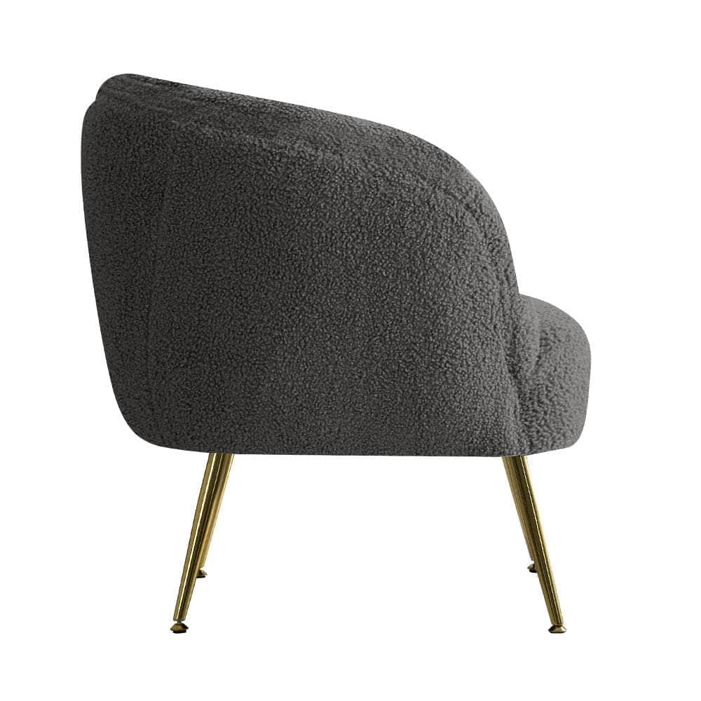 Armchair Lounge Chair Armchairs Sherpa Boucle Charcoal