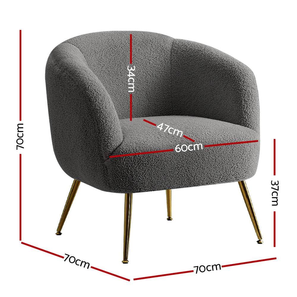 Armchair Lounge Chair Armchairs Sherpa Boucle Charcoal