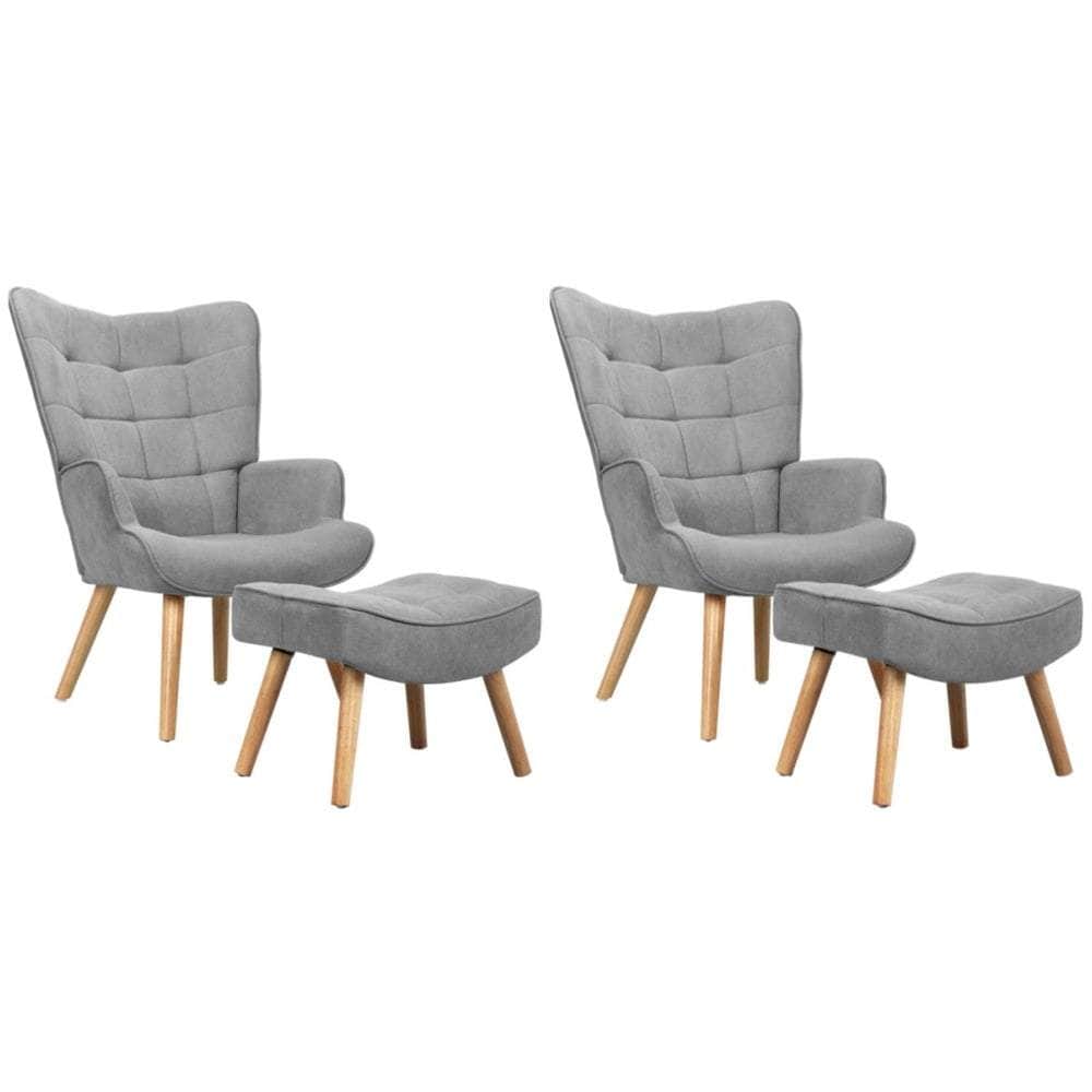 Armchair Lounge Chair Ottoman Fabric/Sherpa Sofa
