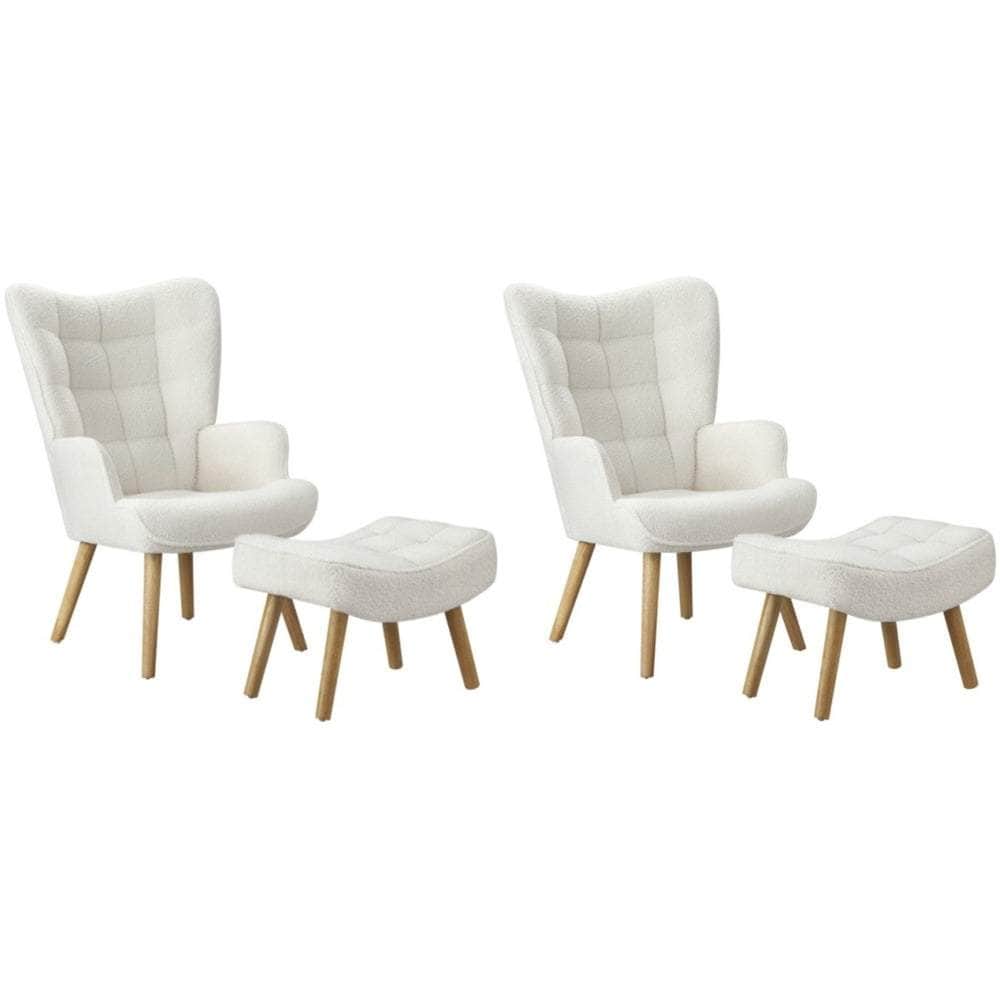 Armchair Lounge Chair Ottoman Fabric/Sherpa Sofa