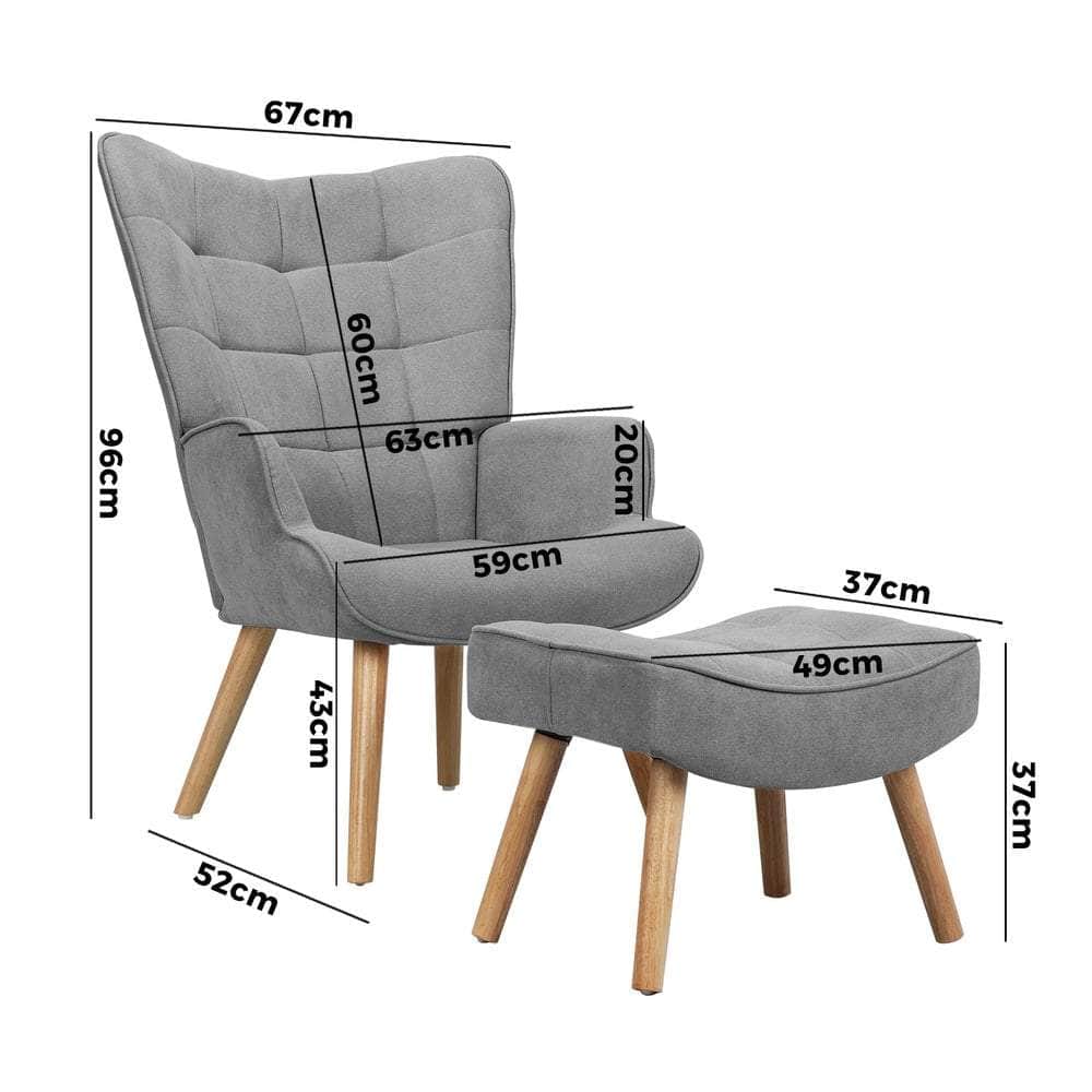 Armchair Lounge Chair Ottoman Fabric/Sherpa Sofa