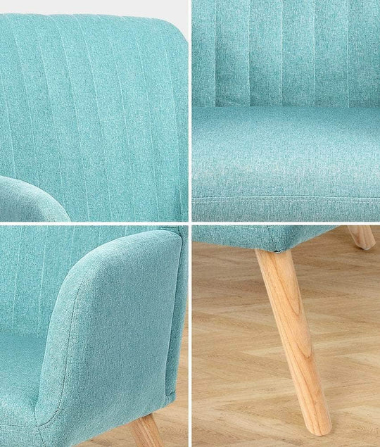 Armchair Lounge Sofa Chair Fabric Blue, Blue colour