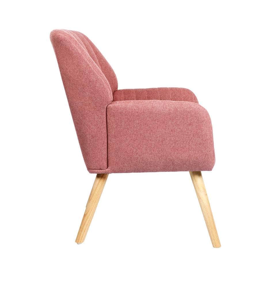 Armchair Lounge Sofa Chair Fabric Couches Pink