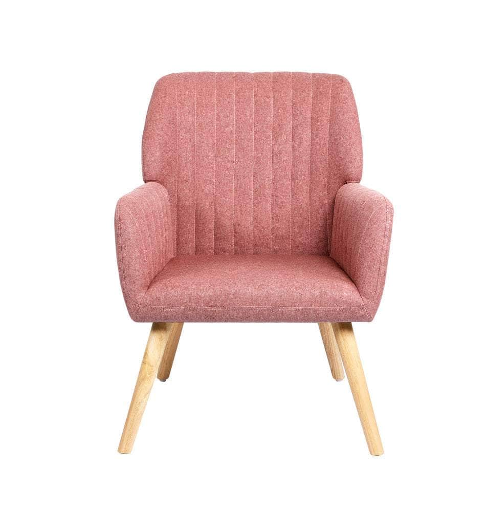 Armchair Lounge Sofa Chair Fabric Couches Pink