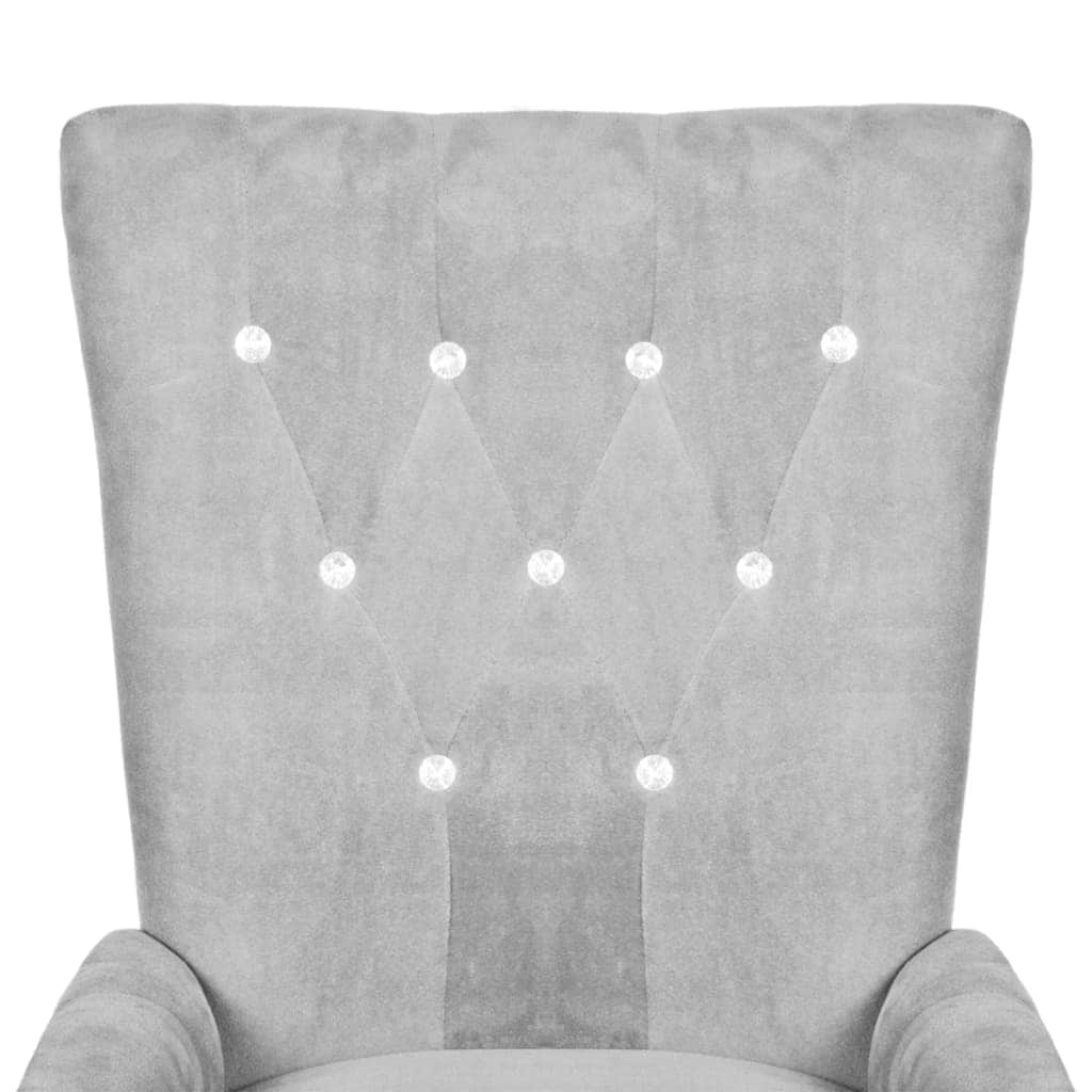 Armchair Silver Velvet