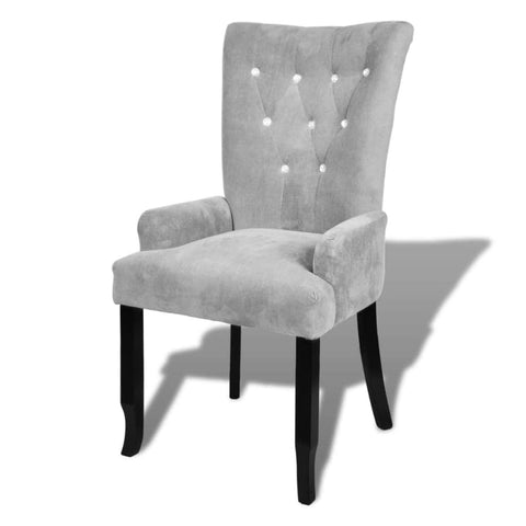 Armchair Silver Velvet