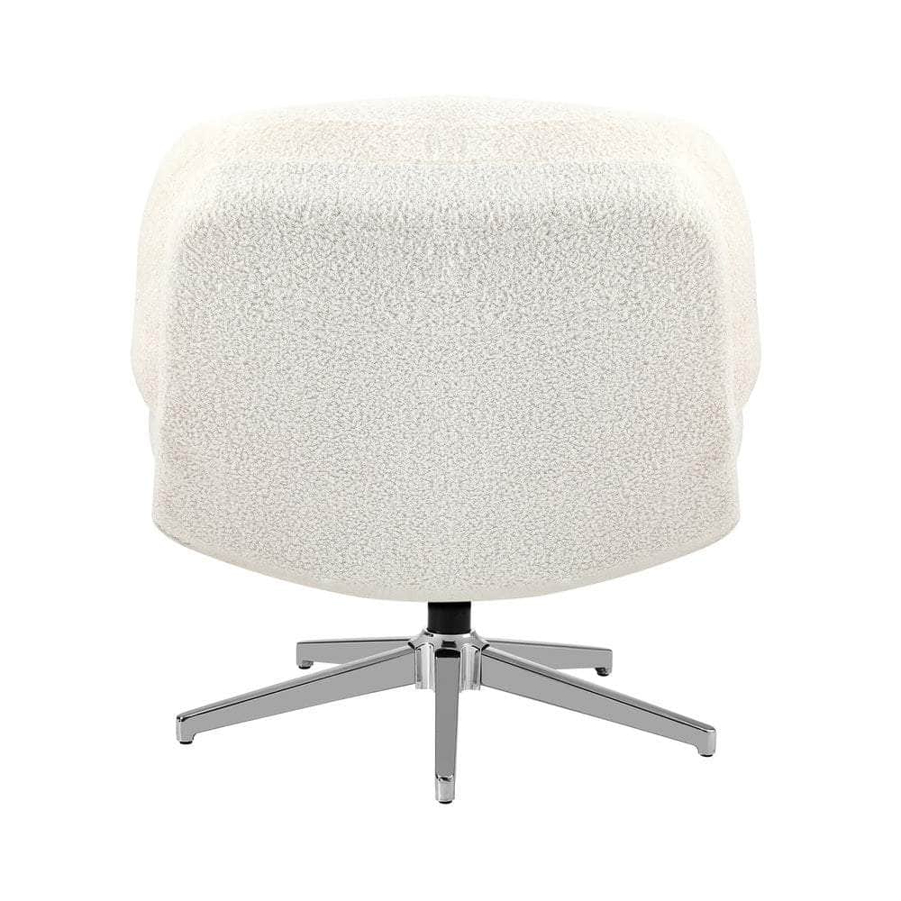 Armchair Swivel Lounge Chair Padded Polyester Black/Green/Boucle White