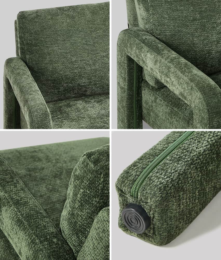 Armchair Velvet Accent Chairs 1 Seater Lounge Sofa Chair Beige/Green/Grey