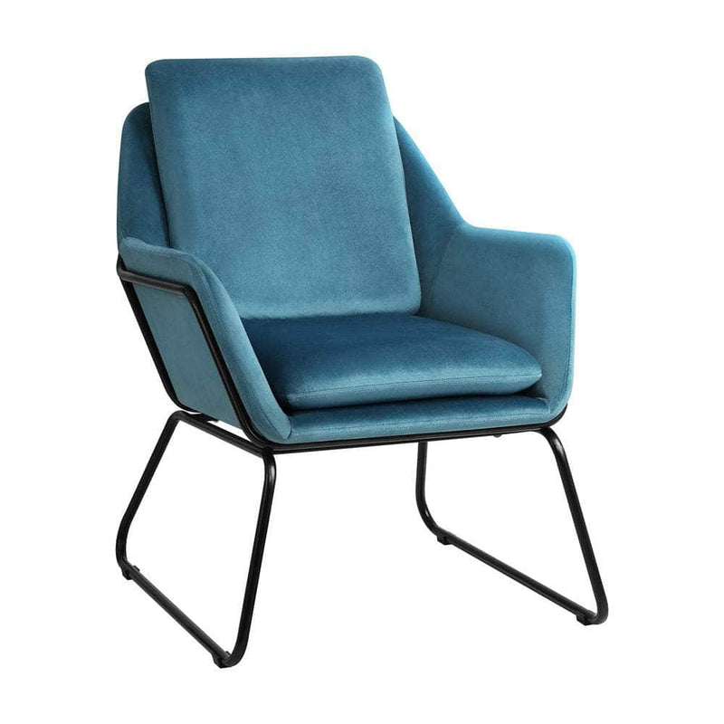 Armchair Velvet Accent Chairs Tub Chair Sofa Lounge Upholstered Blue/Grey, Blue colour