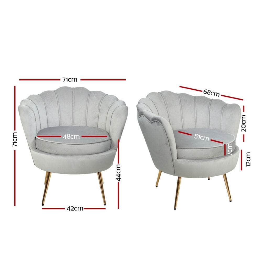 Armchair Velvet Grey Callista