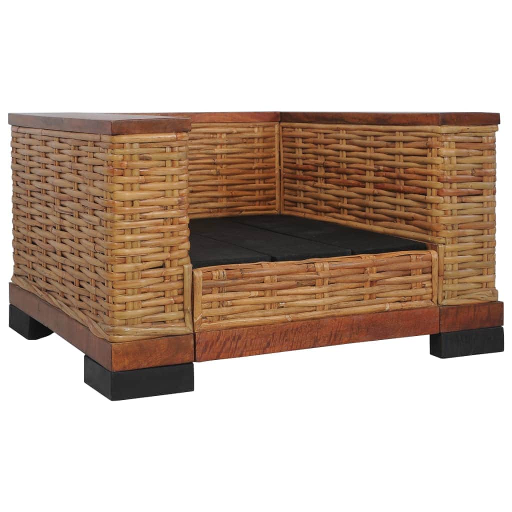 Armchair with Cushions Brown Natural Rattan - Simple deals