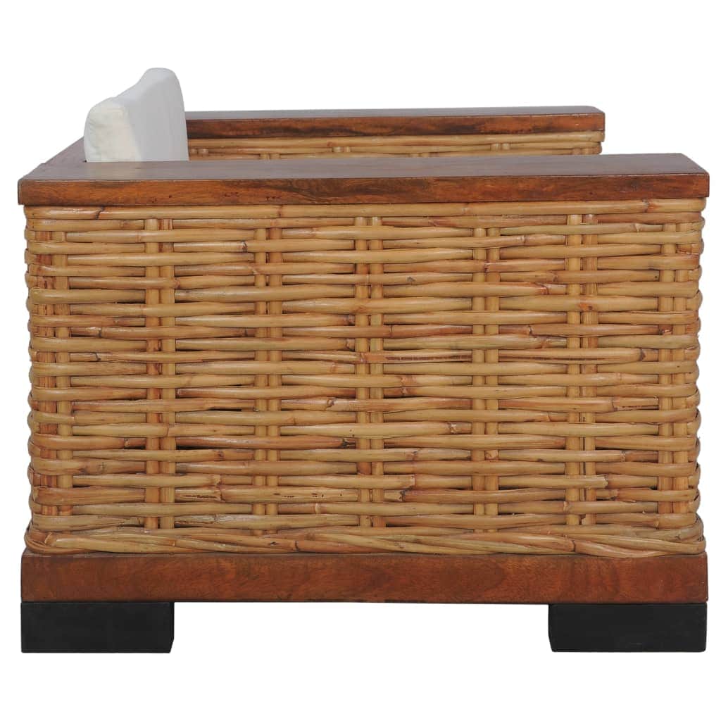 Armchair with Cushions Brown Natural Rattan - Simple deals