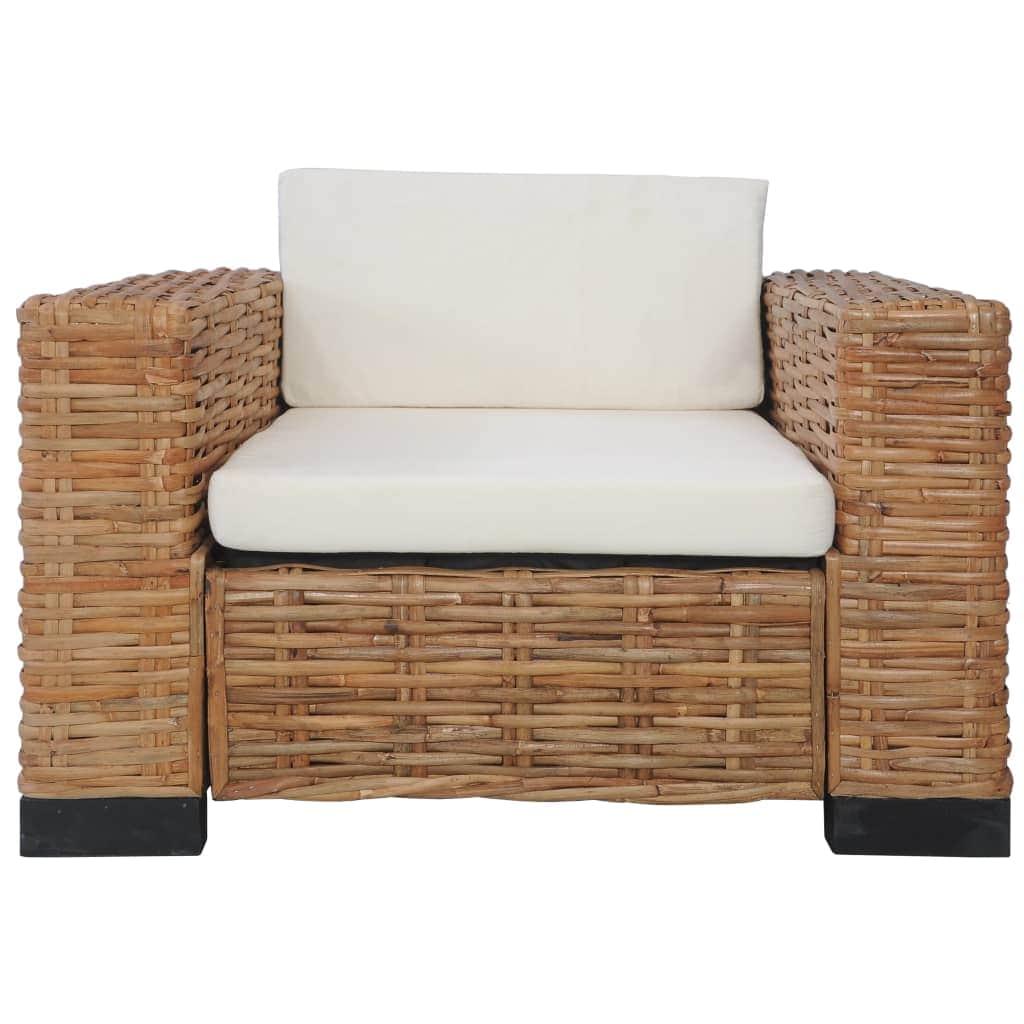 Armchair with Cushions Natural Rattan - Simple deals