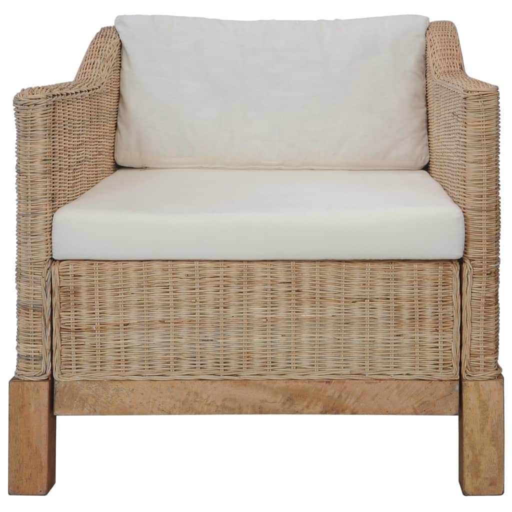 Armchair with Cushions Natural Rattan - Simple deals